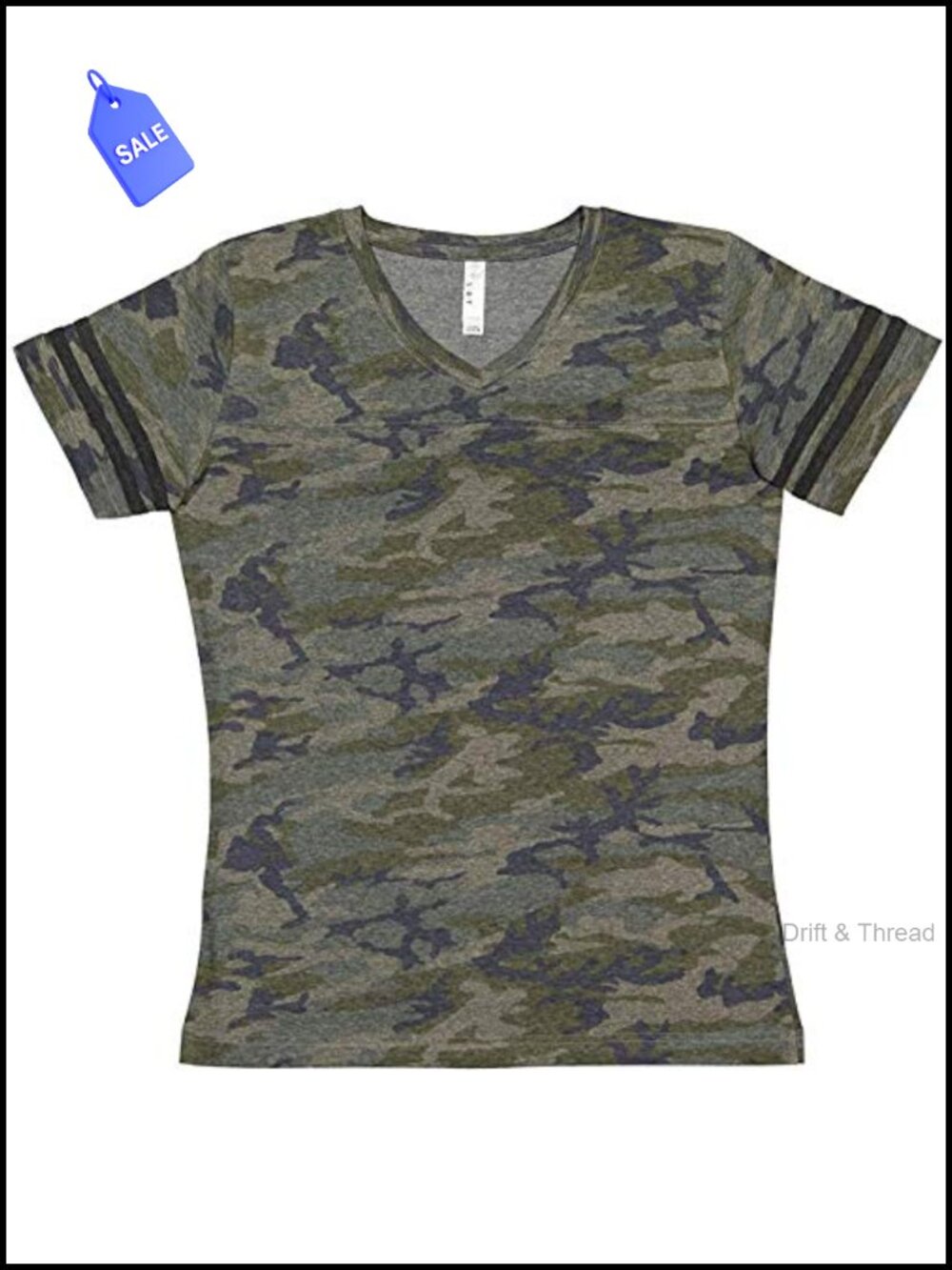 Ladies Gameday Mash-Up Tee Long Sleeve Fine Jersey V-Neck T-Shirt